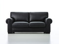 Zweisitzer Sofa aus Kunstleder 180 x 90 x 85 cm - Schwarz - Klassisches Design für Wohnzimmer