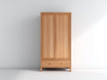 Kleiderschrank aus Holz 120 x 55 x 190 cm - Naturfarbe - Zweitüriger Schrank mit Schubladen für Schlafzimmer