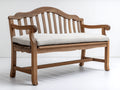 Gartenbank aus Massivholz 145 x 65 x 95 cm - Braun-Beige - Zweisitzer mit gepolsterter Sitzfläche