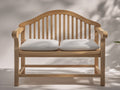 Gartenbank aus Massivholz 125 x 60 x 92 cm - Natur-Beige - Zweisitzer mit gepolsterter Sitzfläche