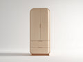 Kleiderschrank 85 x 52 x 185 cm - Natur - Zweitürig mit 2 Schubladen und abgerundeten Kanten