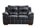 Zweisitzer Sofa mit Kunstlederbezug 168x91x90 cm - Schwarz - Kontrastnähte und gepolsterte Armlehnen