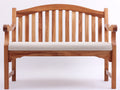 Gartenbank aus Massivholz 130 x 60 x 92 cm - Braun-Beige - Zweisitzer mit durchgehender Sitzauflage