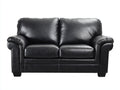 Zweisitzer Sofa mit Kunstlederbezug 170x92x88 cm - Schwarz - Klassisches Design mit gepolsterten Armlehnen