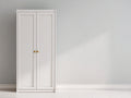 Kleiderschrank aus Holzwerkstoff mit 2 Türen 82x52x188 cm - Weiß - Klassisches Design für Schlafzimmer und Gästezimmer